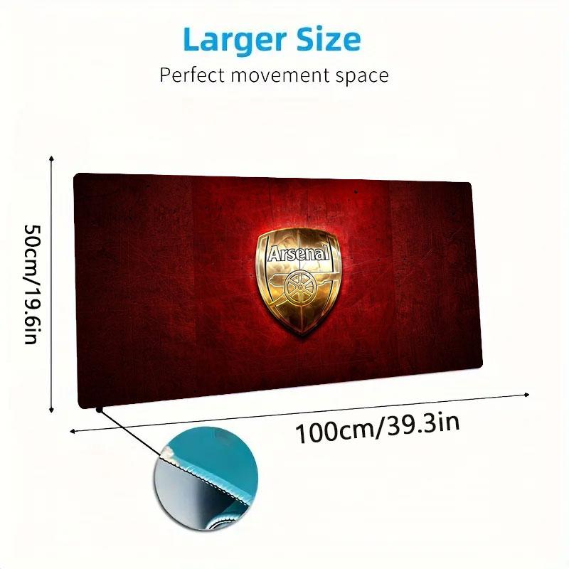 Arsenal F Großes Mauspad Große Gaming-Tischunterlage Rutschfest für Laptop Tablet Großes Mauspad XXL Matte Mini-PC-Spielmatte Mit verriegeltem Rand