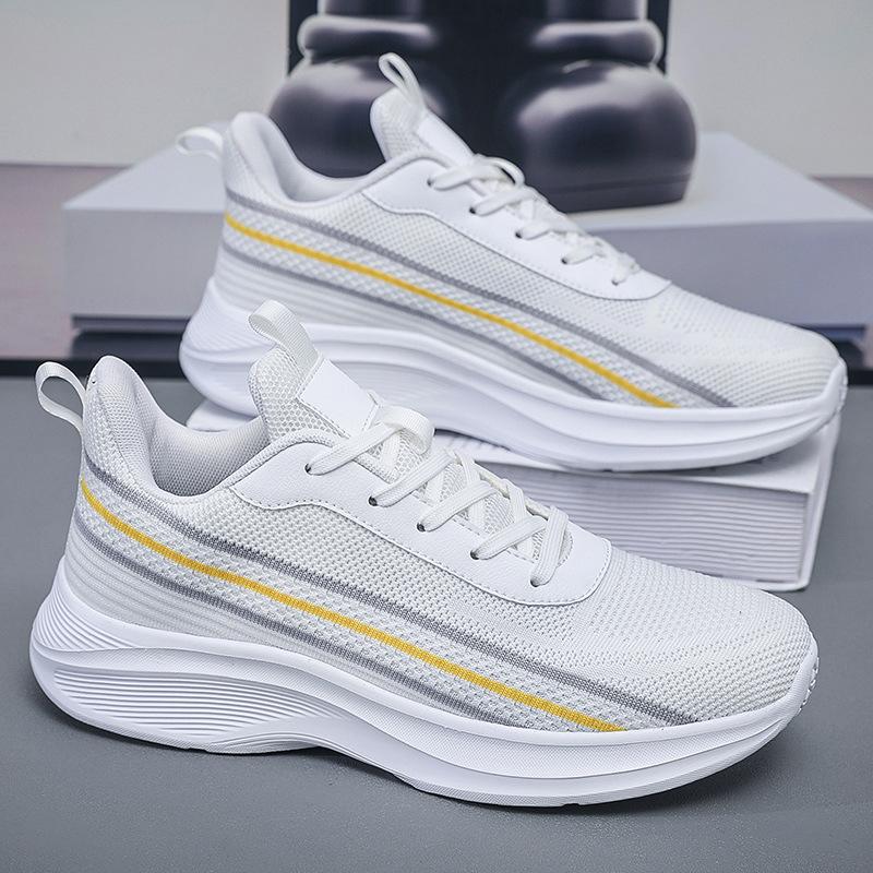 Men's large size 50 running sports shoes Men's foreign trade ultra-light shock-absorbing breathable fly-woven casual shoes manufacturer