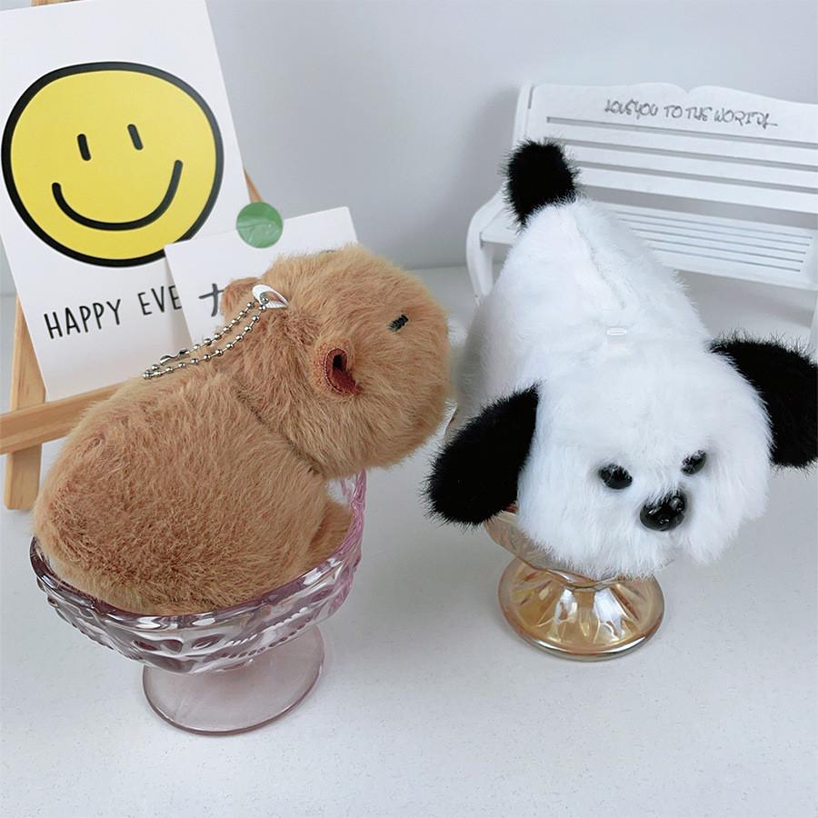 Adorable Plush Bee Keychain Soft Toy Customizable Capybara Design For Bags Capybara Puppy