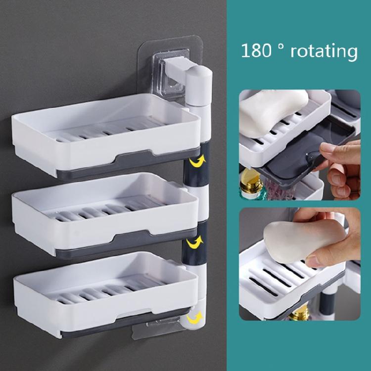 Durable Rotatable Soap Storage Box Multilayer Soap Holder Household Easy to Use