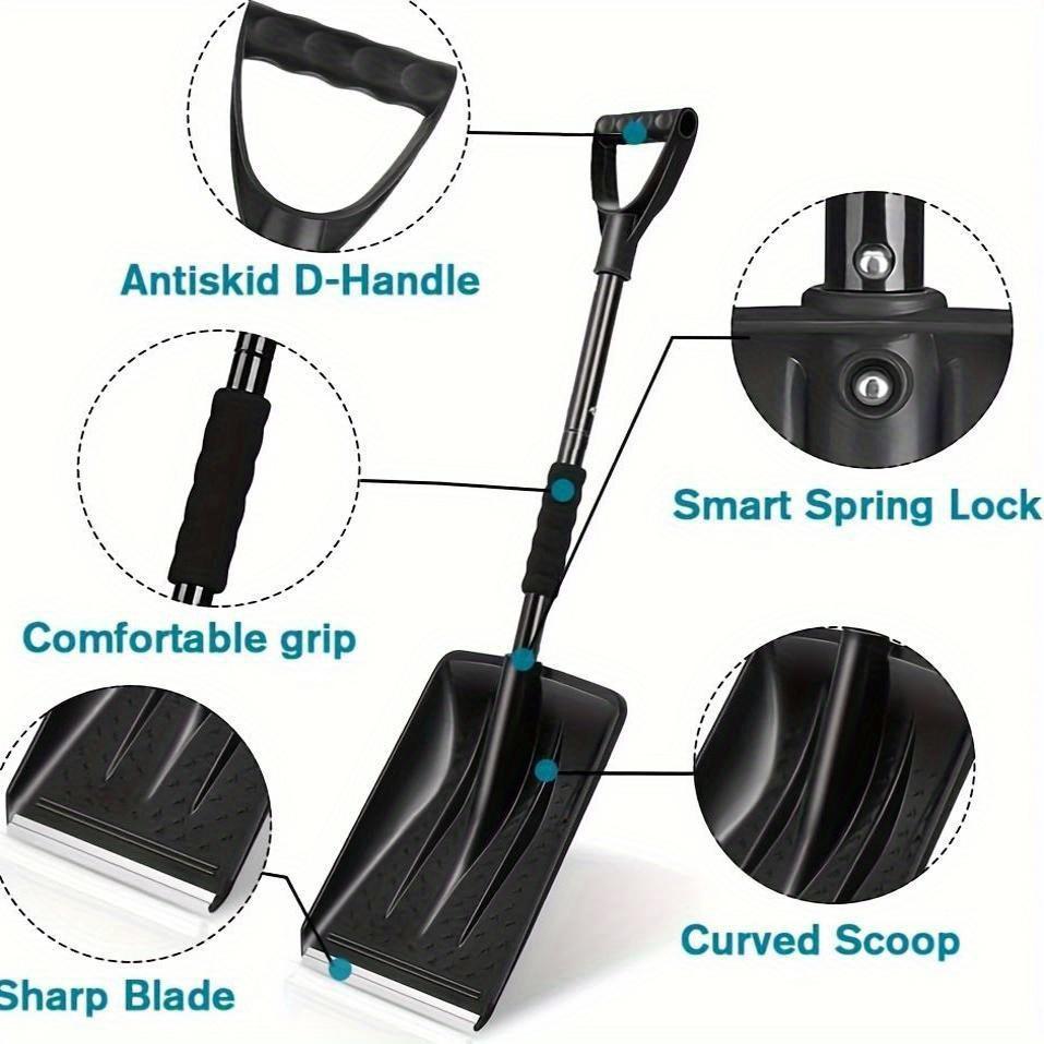 Lett og bærbar justerbar snøskuffe for beskyttelse av billakk - multifunksjonelt utendørs rengjøringsverktøy med anti-demonteringskombinasjon