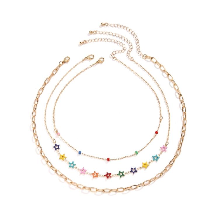 

Colorful Heart Charm Choker Multilayer Necklace Simple Clavicle Chain Jewelry 1