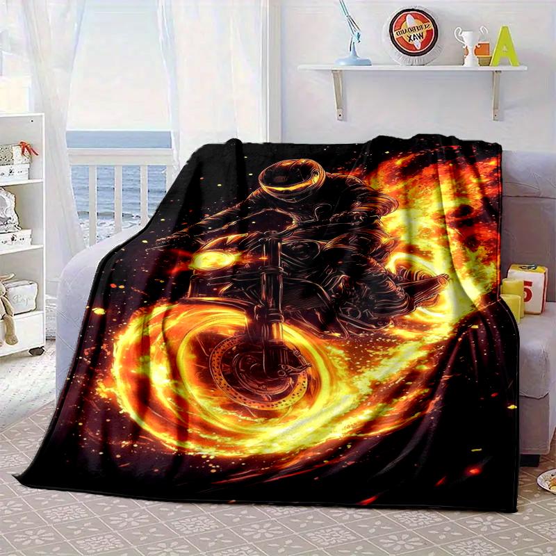 Motocross Rider In Action Blanket Flannel Blanket for Bed, Sofa, Camping, Hiking, Picnic Essentials, Gift for Family Fan Gifts