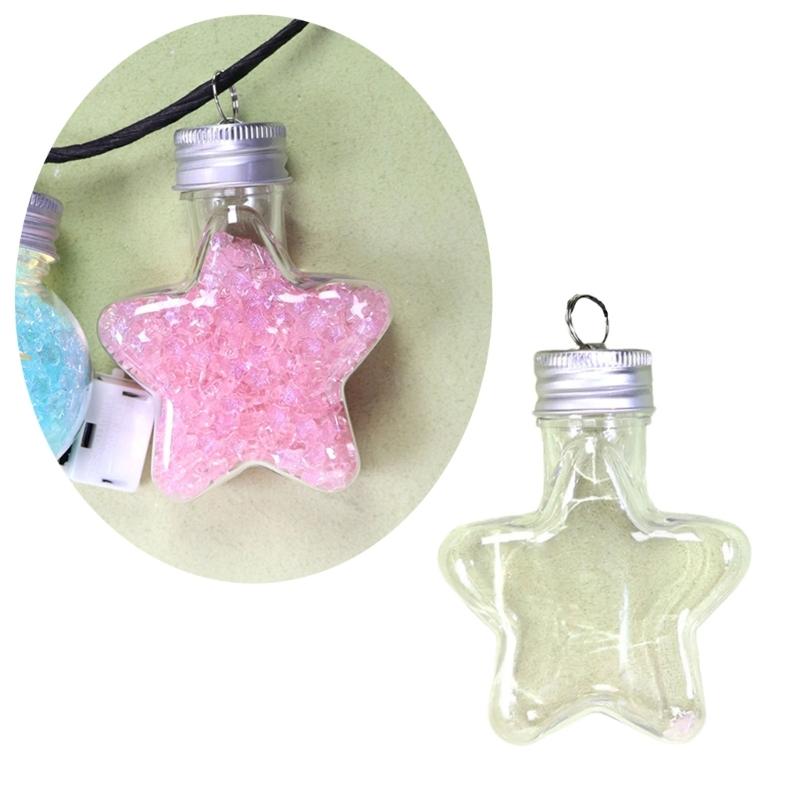Hanging Clear Plastic Storage Bottle Wall Mountable Bottle for Jewelry Earrings Rings Portable Decorative Container
