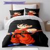 Cute Cartoon Son Goku Pattern Bedding Quilt Set Quilt Cover Pillowcase Home Birthday Gift(1 * Duvet Cover + 2 * Pillowcase, Without Core)