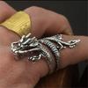 Bronze/Silver Finger Rings Adjustable Open Rings Fashion Dragon Symbol Decor