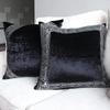 Light Luxury New Chinese-style Elegant Black Thickened Velvet Sofa Cushion Cover Pillowcase Backrests For Living Room Sofa