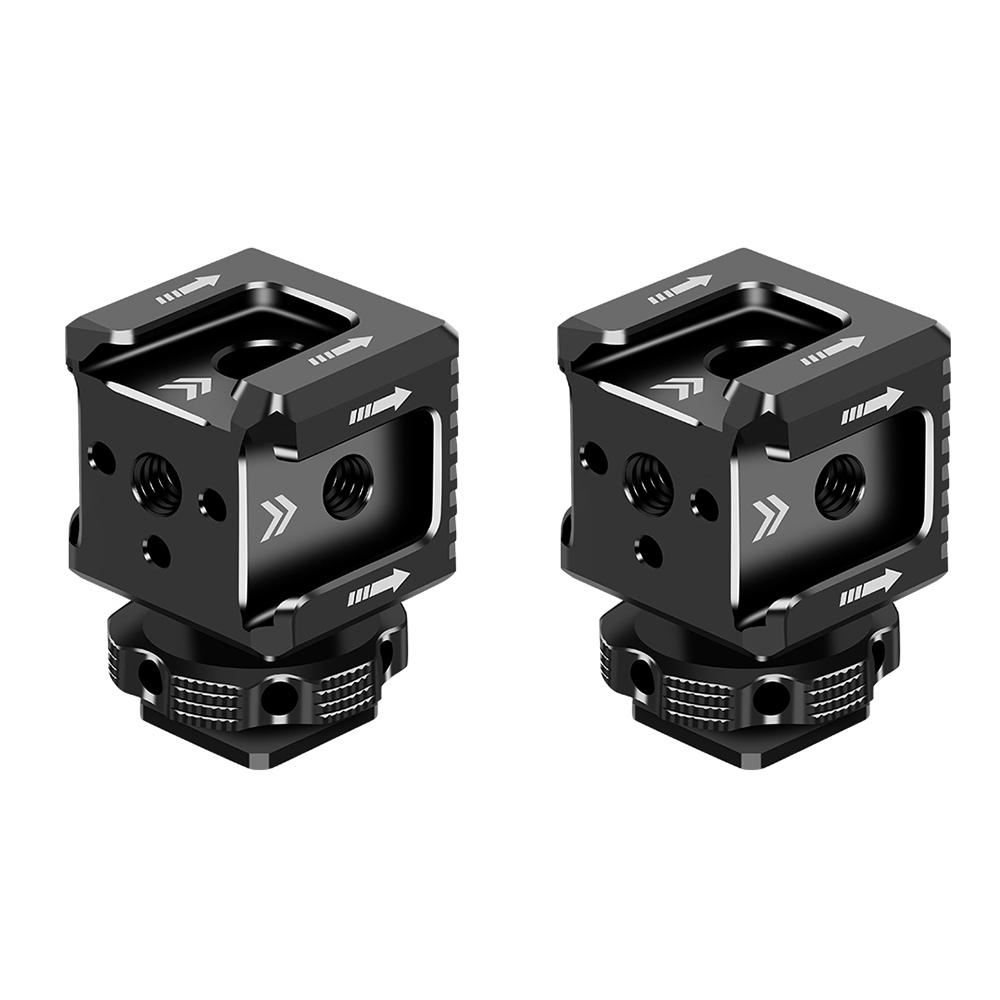 Triple Cold Shoe Mount Adapter 1/4 Arri Hole Hot Shoe Monitor Base Mic Fill Light Bracket Holder for SLR Camera Cage Accessories