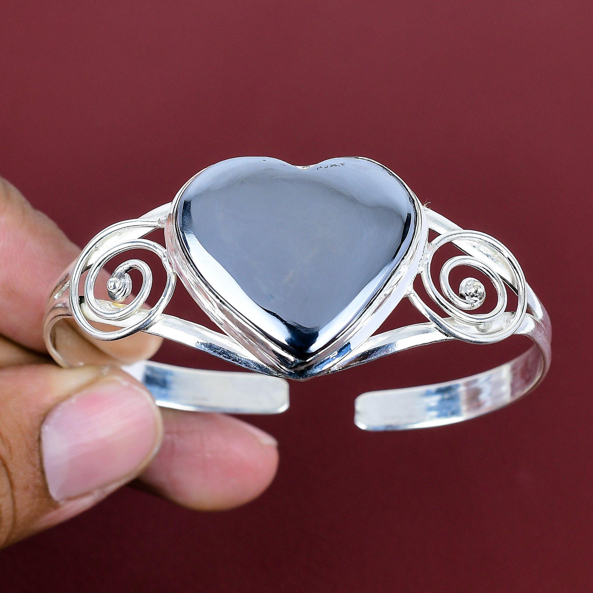 

Shungite cuff bracelet 925 sterling silver bangle amazing shungite jewelry adjustable cuff bracelet handmade gemstone bangle gifts for women Adjustable