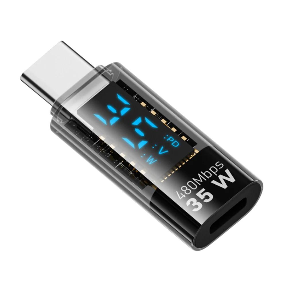 Type C Power Meter Tester PD140W LED Display Fast Charging Cable Adapter USB4.0 40Gbps for iPhone 15 Series/iPad Air/Pro/MacBook