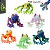 3D Printed Coloful Magnetic Frog Joint Movable Ornaments Kitchen Refrigerator Magnet Home&Office Desk Decoration 12Cm/5In
