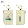 Snoopy Card Case with Retractable Synthetic Smart Retractable Key 2 Card Small Item Compartment Holder/Pass Case/Key Reel, Leather, Key, Car/Bicycle