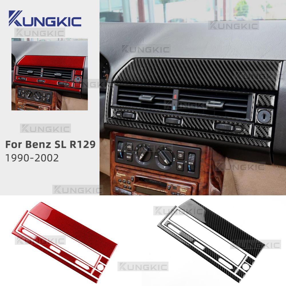 Carbon Fiber Interior Sticker for Mercedes Benz SL R129 1990-2002 Air Vent Panel Cover