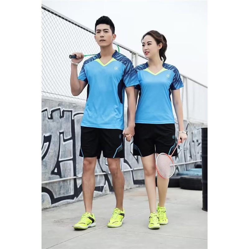 Kurzarm Sport Set Herren Damen Badminton Tischtennis Tennis Outfit Atmungsaktive Sportbekleidung