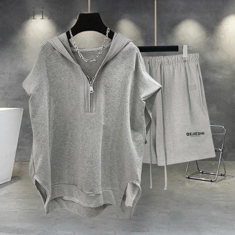 

Korean Large Size Casual Sports Shorts Single Piece/suit Men Trend All-match Fashion Straight Leg Loose Half Pants Streetwear M