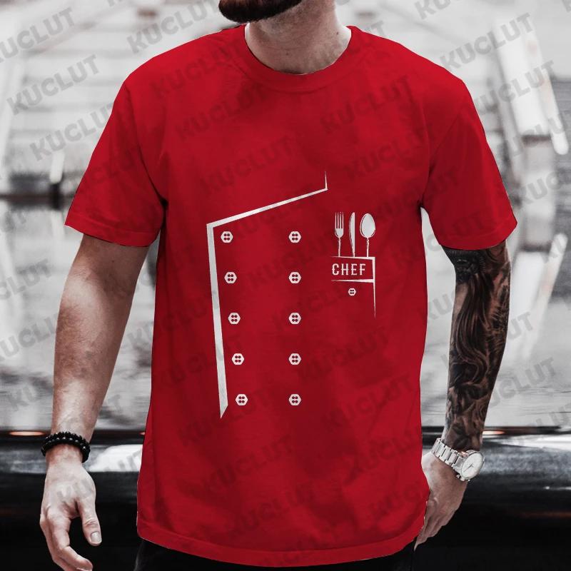 Funny Chef T Shirt Men Short Sleeve Cook Chef Tshirt Fashion Graphic Oneck Summer Short Sleeve Tee Mens Oversized Tshirts