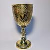 Personalized Brass Chalice: Engraved Gold Plated Wine Goblet