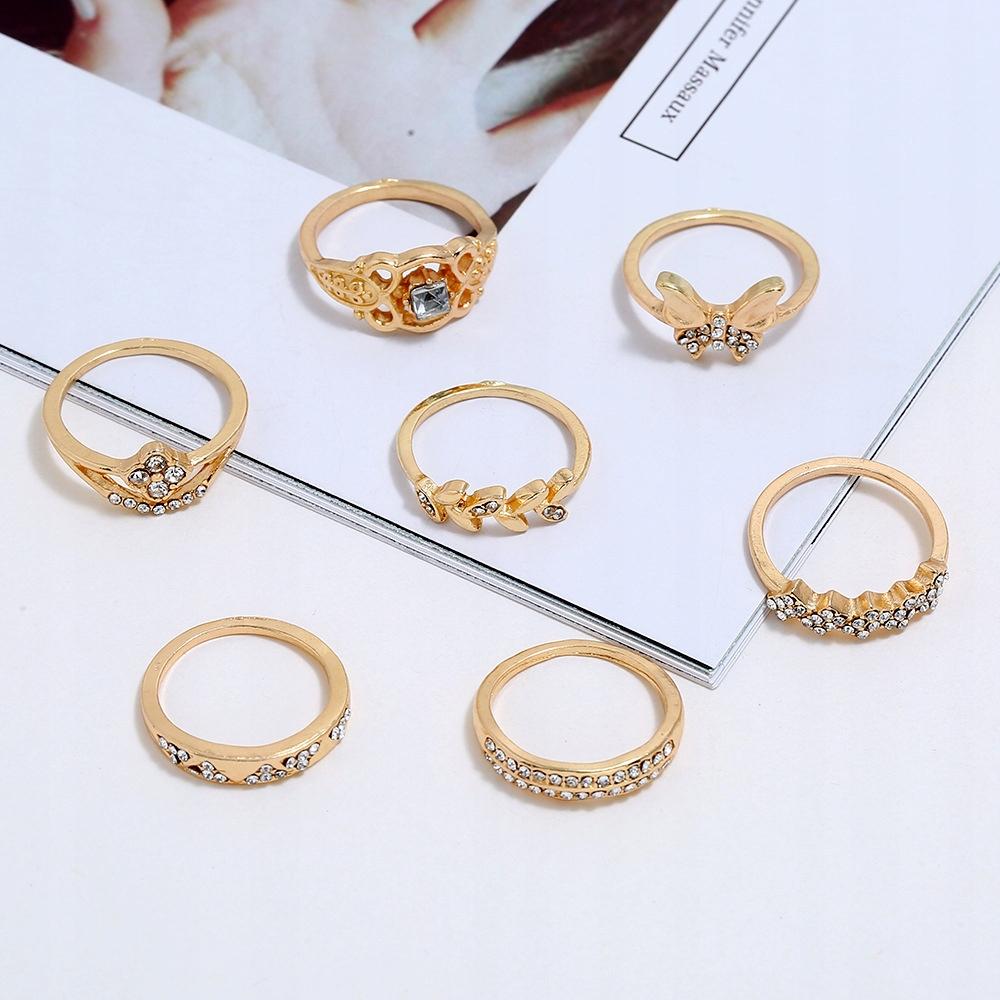 Gold Retro Punk Boho Ring Set 70