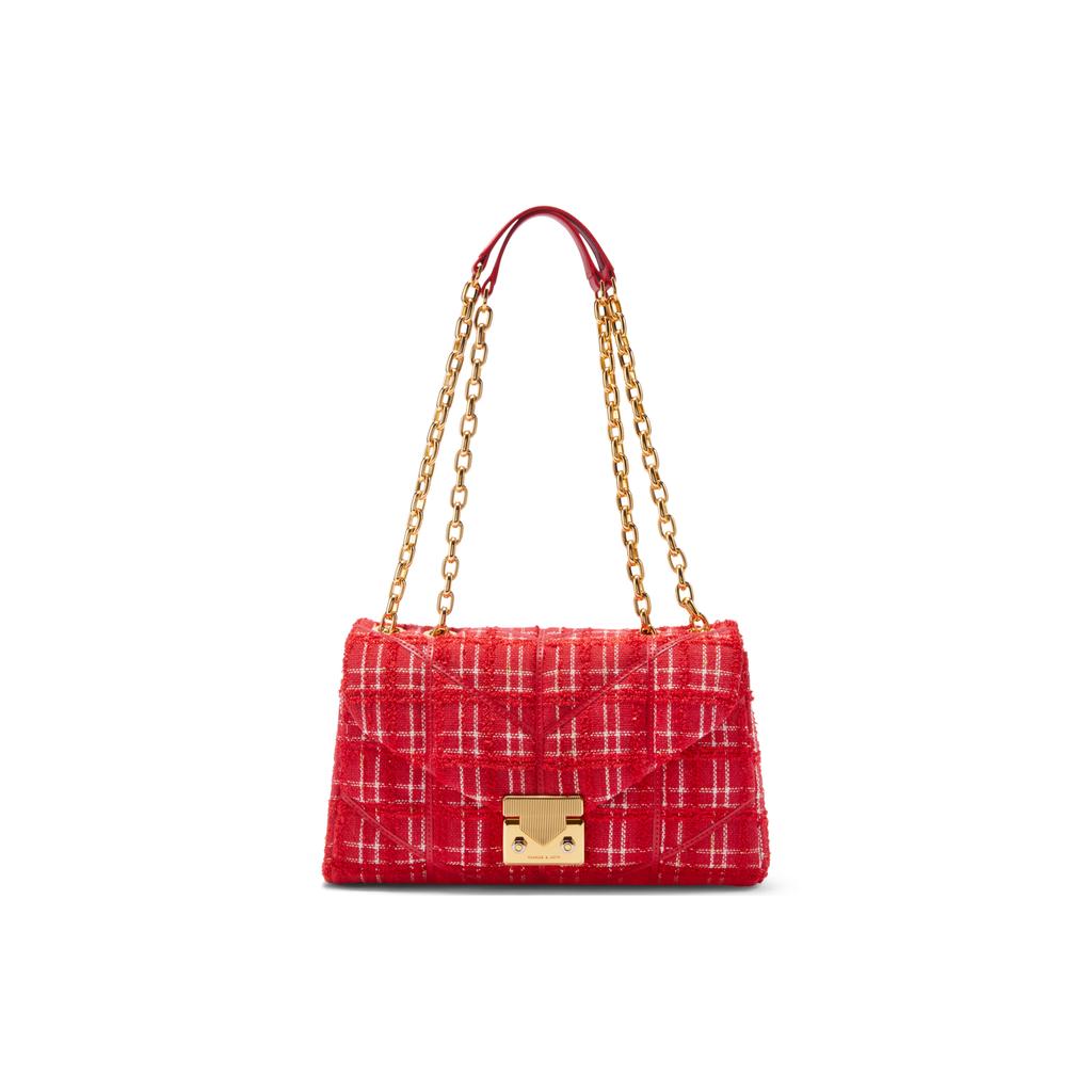 New CHARLES&KEITH Wedding Collection PU Shoulder Bag Small Square Bag Shoulder Bag Medium Size Women's Multicolor CK2-20671469