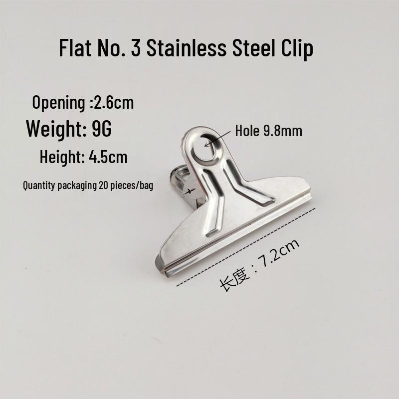 Stainless Steel Bill Clip for Office: Available In Extra Large, Large, Medium, Small Sizes for Finance, Iron Receipts, and Stationery Supplies.