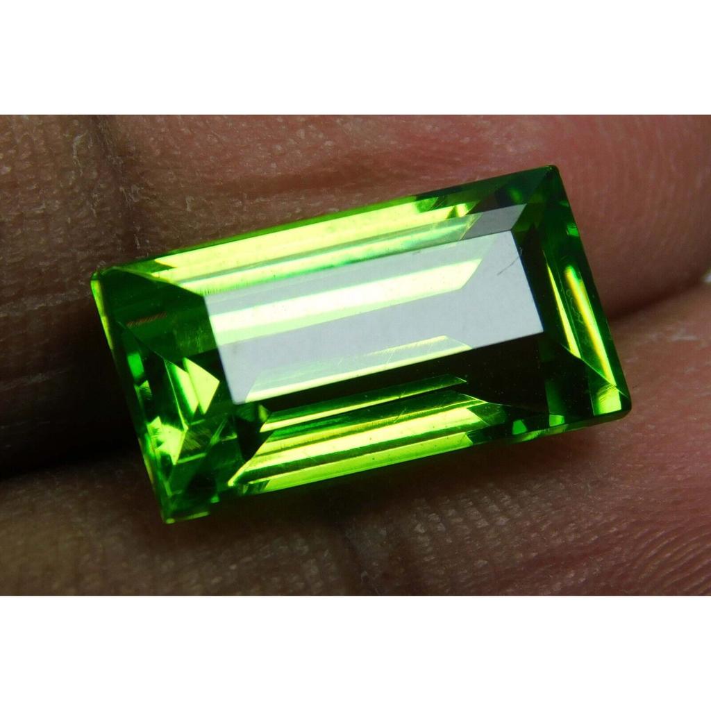 Natural Peridot 9.52ct Baguette Cut Certified Loose Gemstone