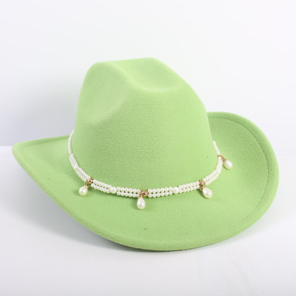 Beliebte europäische und amerikanische Mode OL-Stil einfarbiger Cowboyhut Herren und Damen High-End Zylinder Jazzhut Filzhut