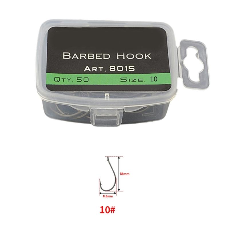 50Pcs Barbed Fishings Hook Replacement Highly Carbon Stainsless Steel Eyed Fishes Hook Rustproof Carp Fishings Hook