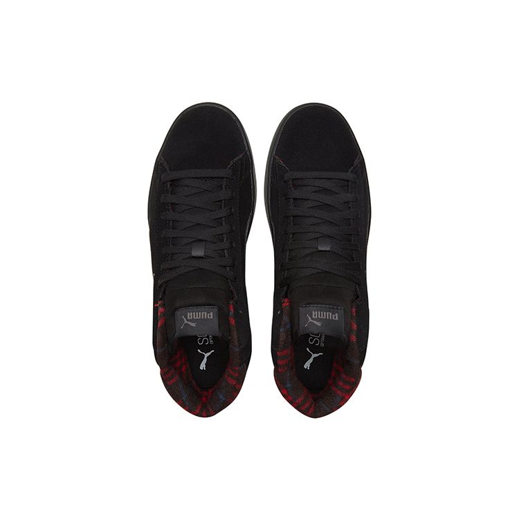 Puma Smash v2 Mid WTR Plaid - Schwarze Unisex-Sneaker High-Risk-Red Castlerock 385174-01
