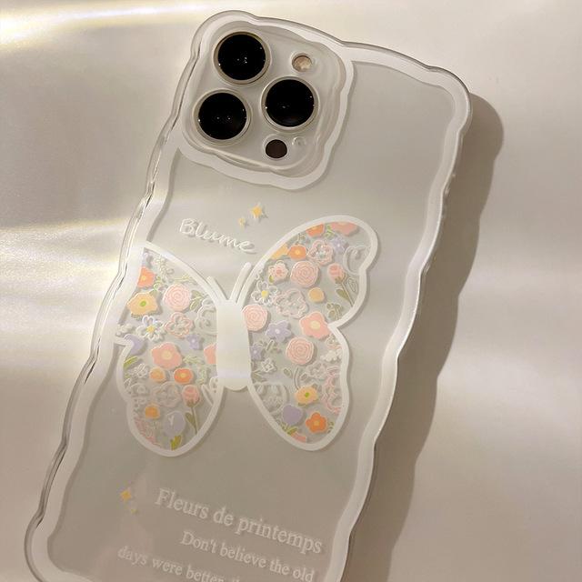 Dearm Butterfly Silikon stoßfeste weiche süße Handyhülle für iPhone 12 13 14 Pro Max 11 Xr Xsmax Xr 7 8 Plus Cartoon Cover Shell