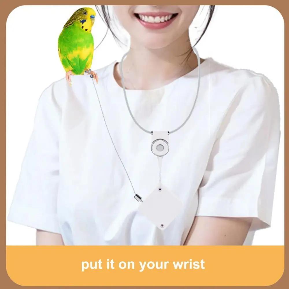 Auto Retractable Parrot Release Rope Adjustable Cockatiel Harness Leashes  Pet Accessories
