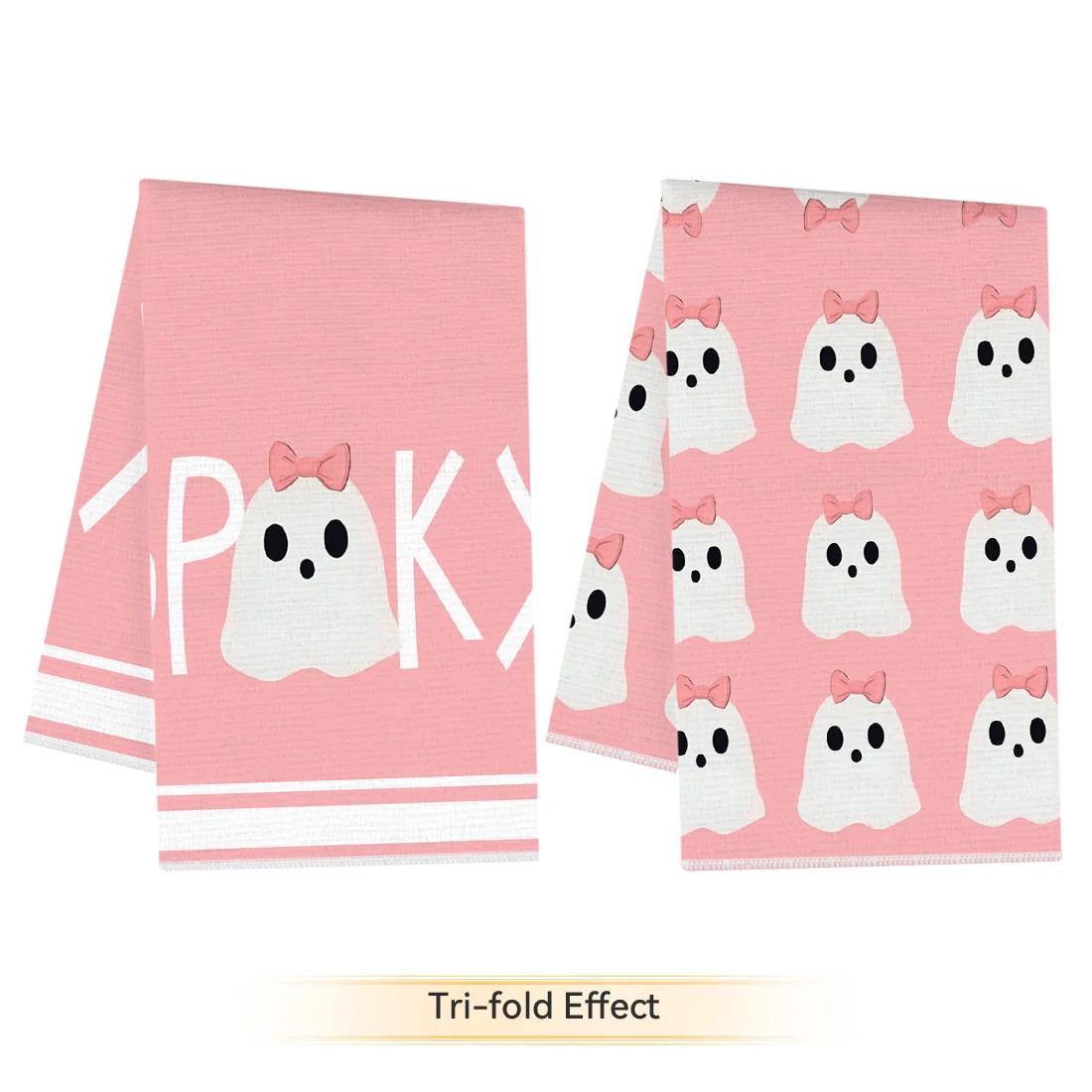 2pcs/set Kitchen Towels 40x60cmcute halloweenHand Towels Christmas Decorations for Home Noel Dish Towels Gifts 40x60cm