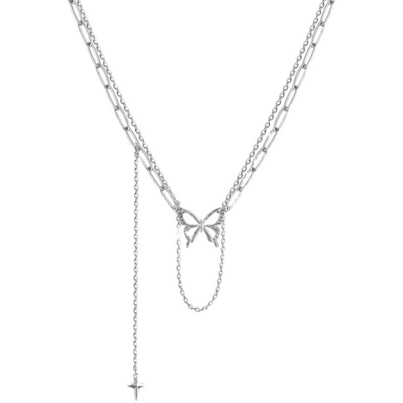 Butterfly necklace light luxury niche women s summer design sense new trendy choker collarbone chain ins necklace trendy