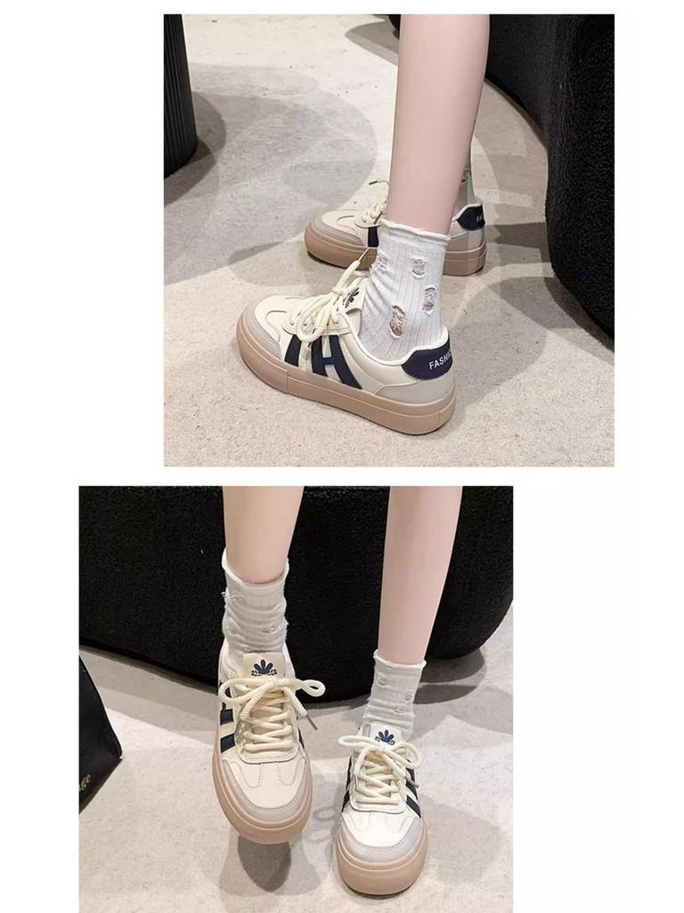 Vielseitige Damen-Sportsneaker mit dicker Sohle, atmungsaktiv für Frühling und Herbst 2025