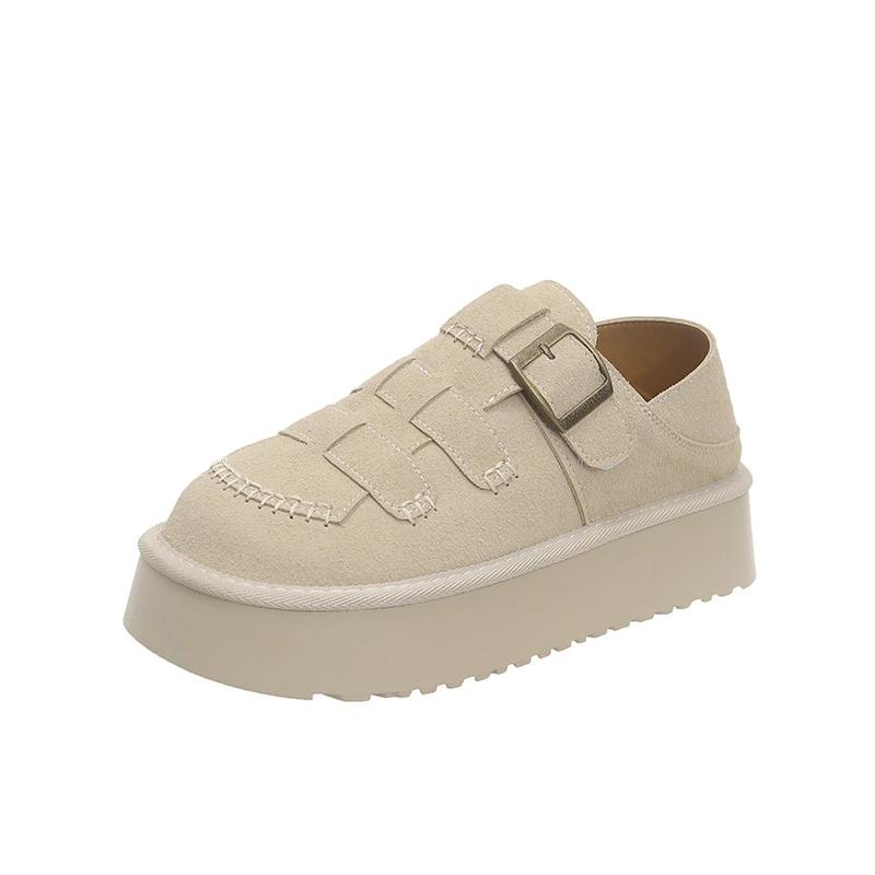 Fashion New Women Casual Shoes Spring Autumn Thick Bottom Female Braided Style Shoes Fashionable Versatile Ladies Chunky Shoes Hook Loop