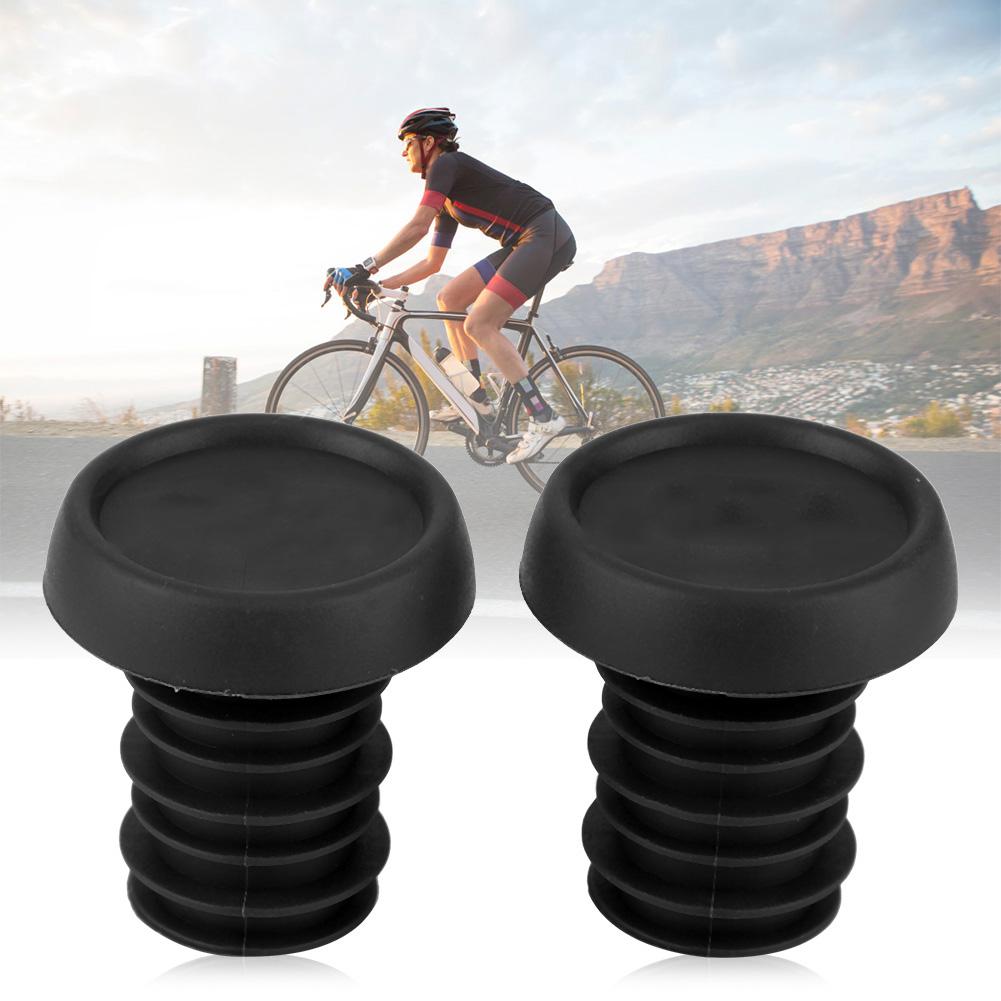 1 Pair Mountain Bike Scooter 22.2mm Handlebar Anti Skid Rubber Bar End Plugs (black)