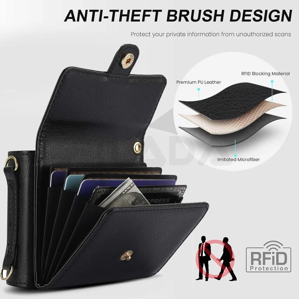 Mehrfarbiges mattes schlichtes Leder Multifunktionale Kartenhülle für Motorola Razr 40 Ultra Hülle mit Schlüsselband Stoßfeste Hülle Zubehör