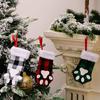 Christmas Cute for Cat Paw Plaid Tree Stocking Family Gather Party Decor
