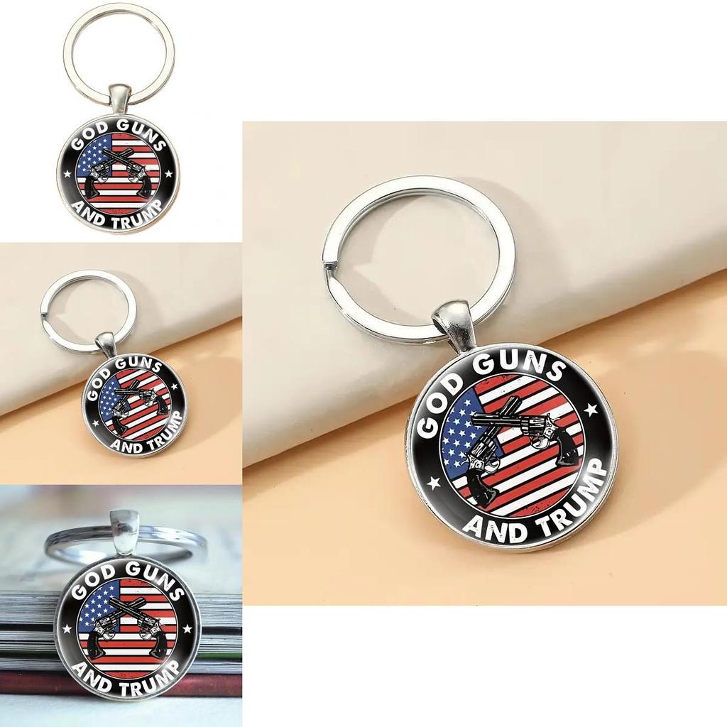 Usa Flag Key Holder Zinc Alloy Dual Wheel Design Gift For Colleagues And Kids