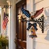 USA 250th Anniversary Souvenir Spirit of Liberty Eagle Bell, Wall Mounted Veterans Day Memorial Gift Patriotic Metal Bell for Front Door Garden Porch