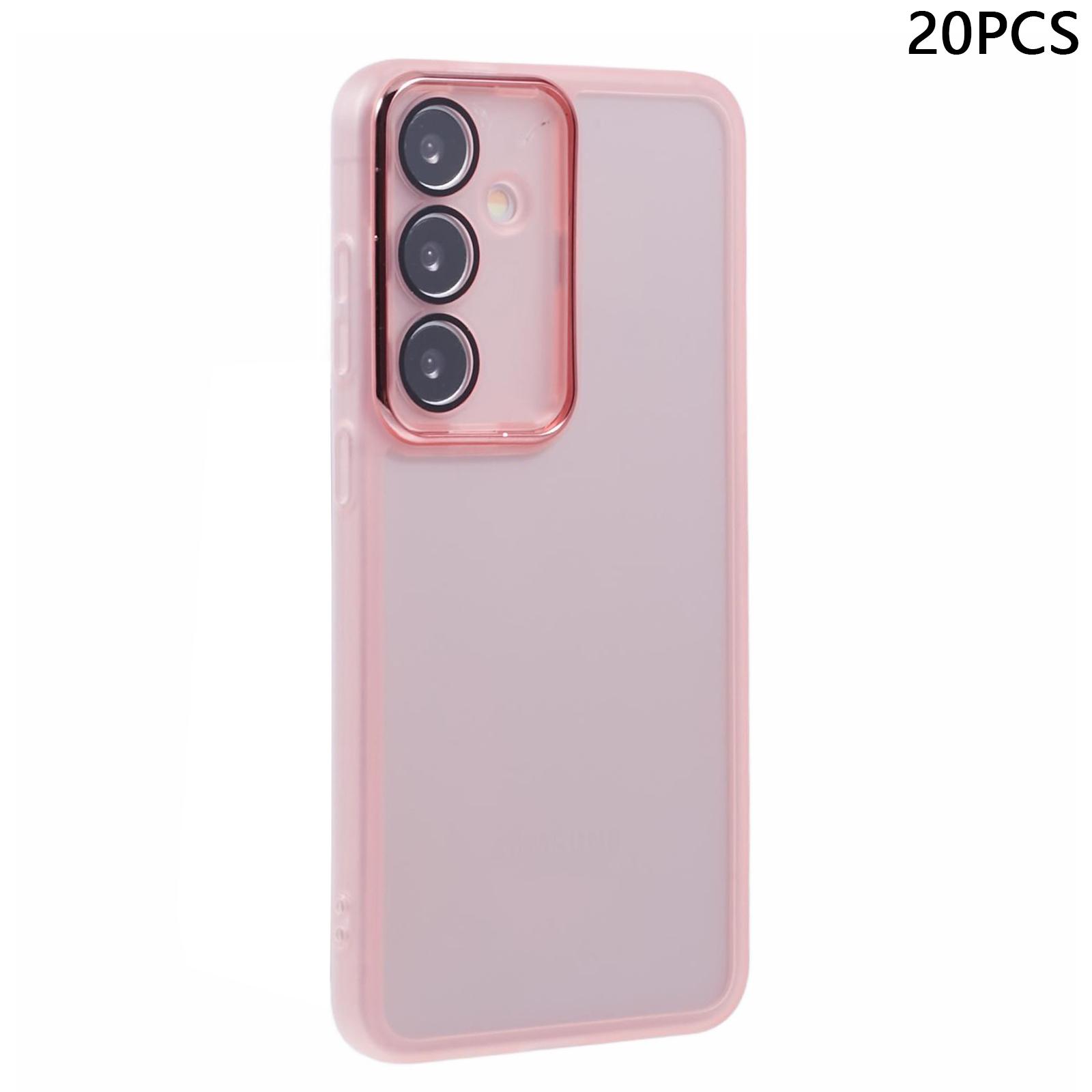 

Bulk Purchasing 20Pcs For Samsung Galaxy A35 5G Case Electroplated Camera Frame TPU Phone Cover Precise Cutouts Transparent Pink
