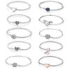 925 Silver Bracelets Pave CZ Love Heart Tree Butterfly Bracelets For Women DIY Jewelry Party Gift