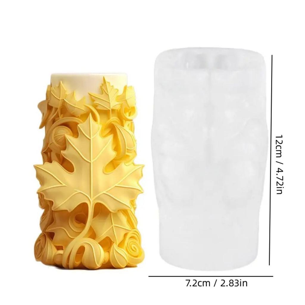 Embossed Candle Molds for Making Candle Soap Cylinder Candle Silicones Molds for Making Candle Christmas Decorations