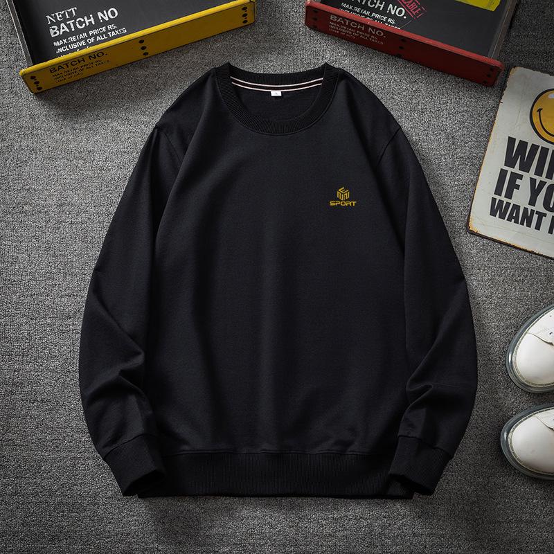 Plus Size Men's Fleece-Lined Sweatshirt - Warm, Loose Fit for Autumn/Winter