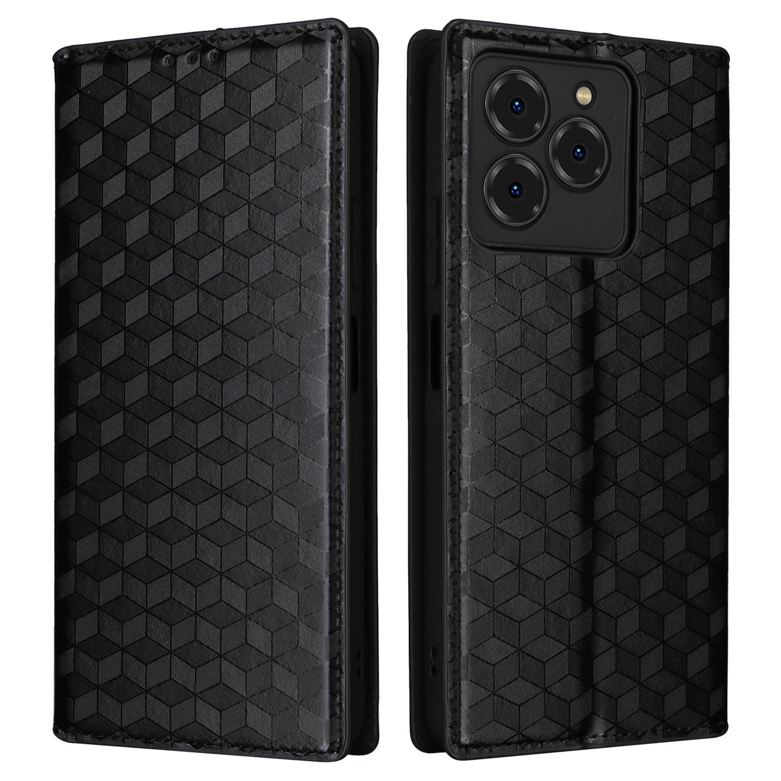 

Для Meizu Note 21/Ulefone Note 20 Pro Чохол-гаманець Шкіряний чохол для телефону з ромбоподібним тисненням Black