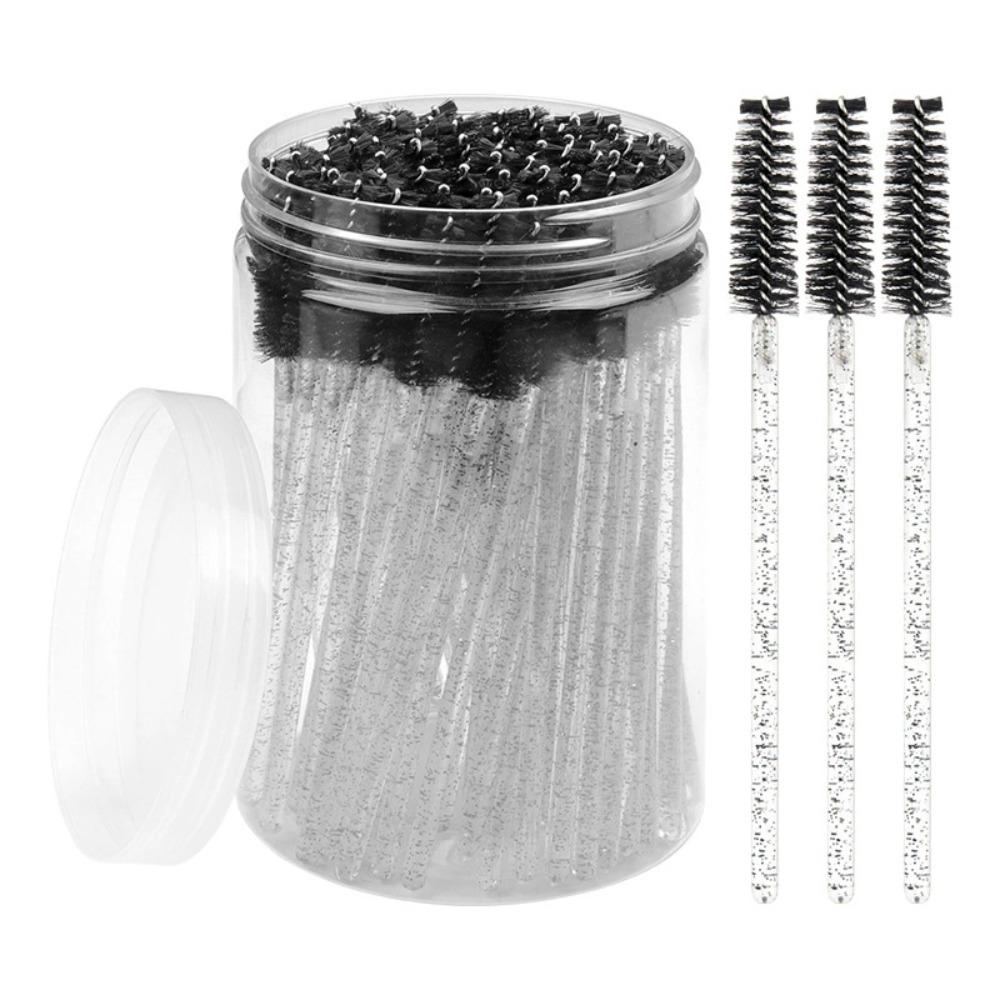 50 Pièces Brosses Jetables pour Extensions de Cils Sourcils Cils Goupillons Baguettes de Mascara Avec Étui de Rangement Outils de Maquillage de Beauté
