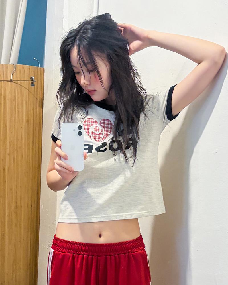 HAVISM I Rose Ringer S/S Tee(Oatmeal)