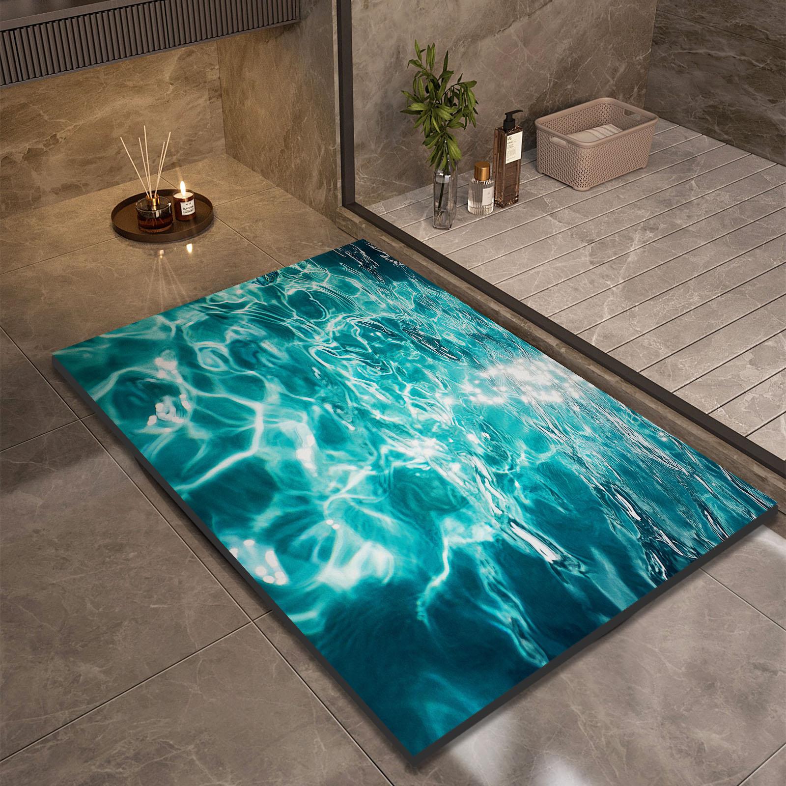 

3D Принт Морская Волна Коврик для Ванной Комнаты Впитывающий Коврик для Душа Быстросохнущий Туалетный Коврик Ковер Нескользящий Придверный Коврик Моющийся 40cmx60cm