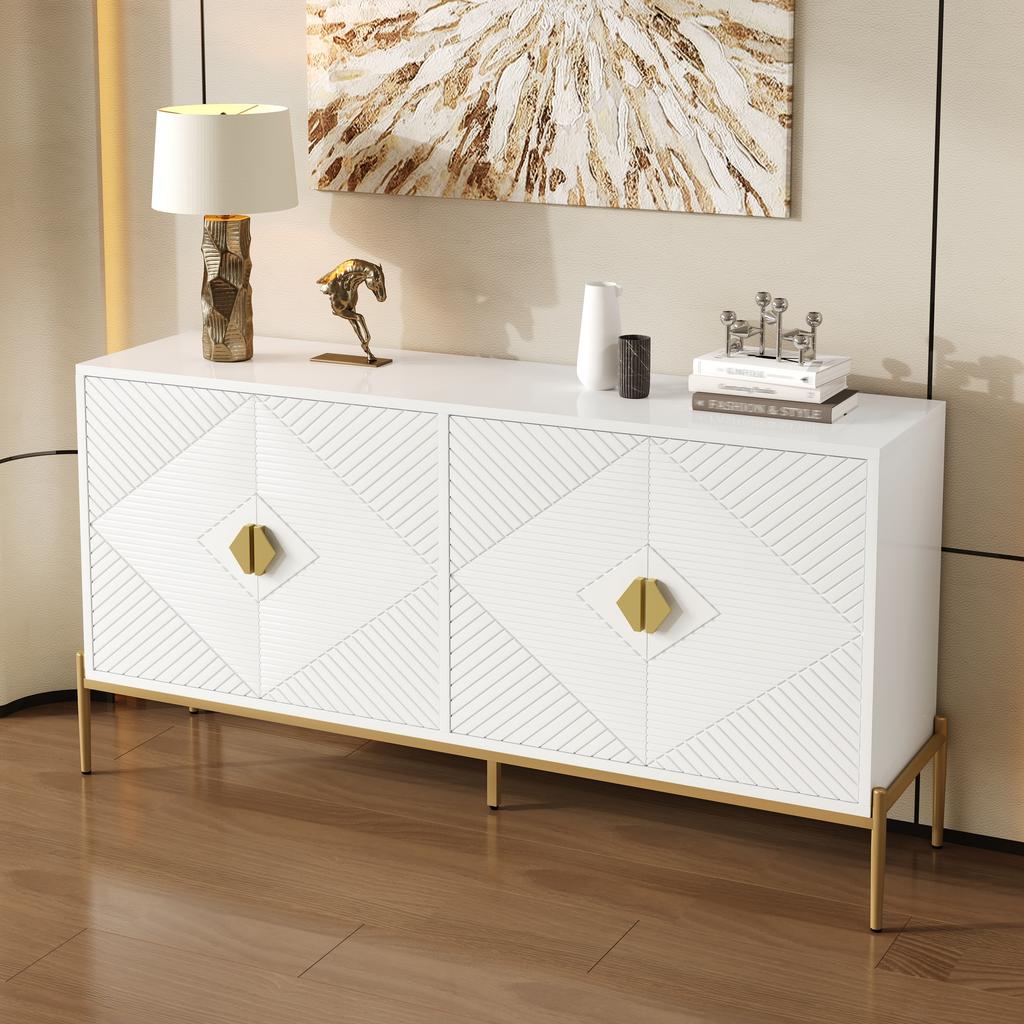 Modern Sideboards, Cabinets, Storage Cabinets, Chest of Drawers, suitable for Living Room/Dining Room/Entrance, 162 x 40 x 80cm (W/H/D)