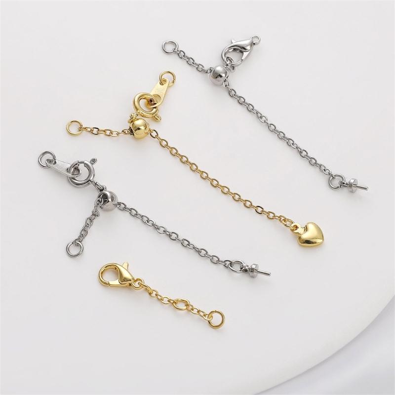 Multipurpose Adjustable Length Chain Lobster Clasp Extension Chain Charm Pendant for Comfort Fits Jewelry Accessory