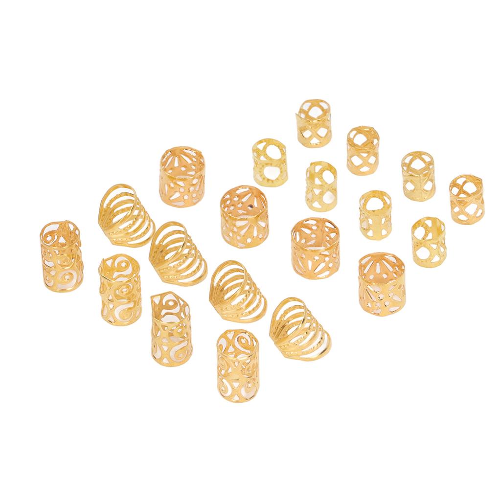 Dreadlocks Hair Rings Hollow Out Exquisite Patterns Alloy Hair Braiding Jewelry Coils Alloy 200pcs Hair Dreadlock Beads